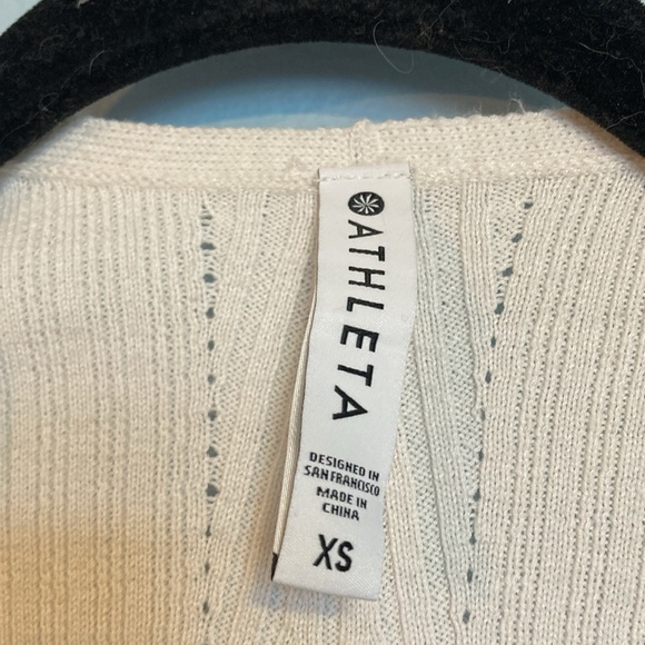 Athleta Womens Sz XS White Solstice Wrap Open Cardigan Merino Wool Blend Sweater - Picture 8 of 14